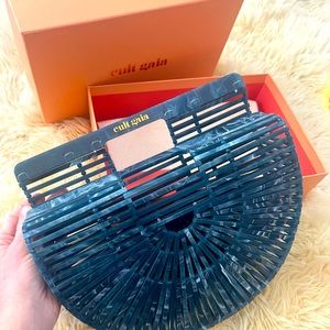 CULT GAIA Gaia’s Ark Polyamide Blue Acrylic Clutch UNUSED